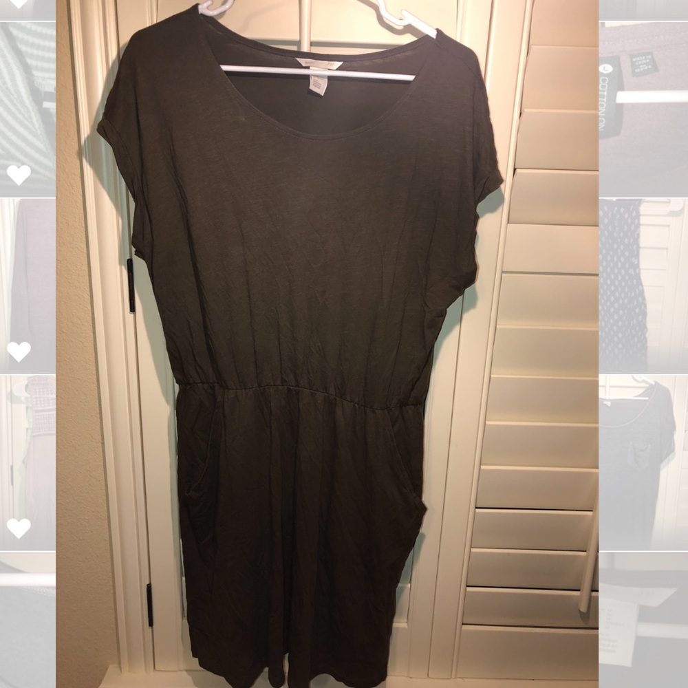 H&M Basics Olive Dress